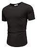 COOFANDY Mens Muscle Shirt Short Sleeve Slim Fit T-Shirts Texture Crewneck Tees Longline Gym Workout Athletic Shirt #5