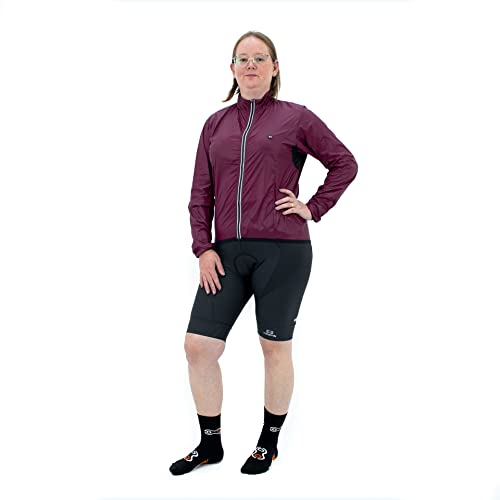Jaqueta Corta Vento de Ciclismo Feminina Márcio May Pro Vinho
