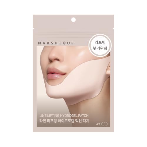 Marshique Line Lifting Hydrogel Smile Line V Line Patches - Korean Tension Up Collagen Mask - Skin Tightening & Lifting Boosted Volume for Sagging Skin (V Line)