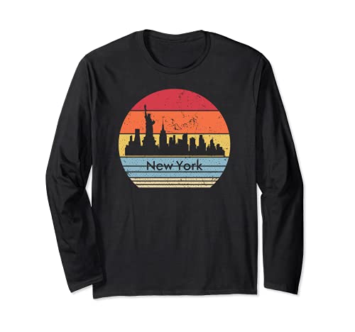 New York City Retro Sunset City lover Gift for Men Women Maglia a Manica