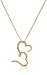 Gold Plated 925 Sterling Silver AAA Cubic Zirconia Double Heart Pendant Necklace, 18"