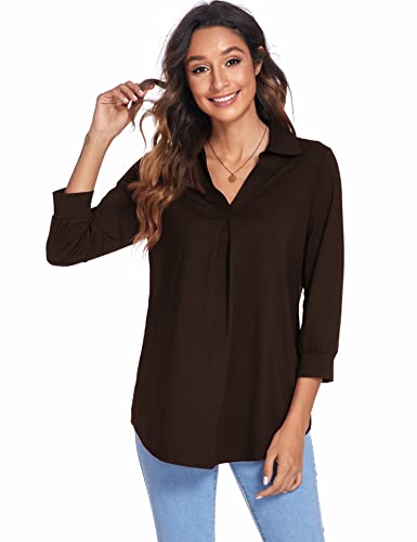 Image of Newchoice Womens 3 /4 Sleeve Shirts Business Casual Tops