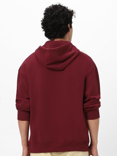 Image of Urbano Fashion Men's Cotton Solid Oversized Hooded Neck Sweatshirt