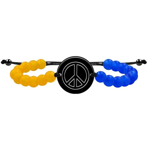 Bracelet d'agate ukrainien bleu jaune et noir mat pour homme et femme chic