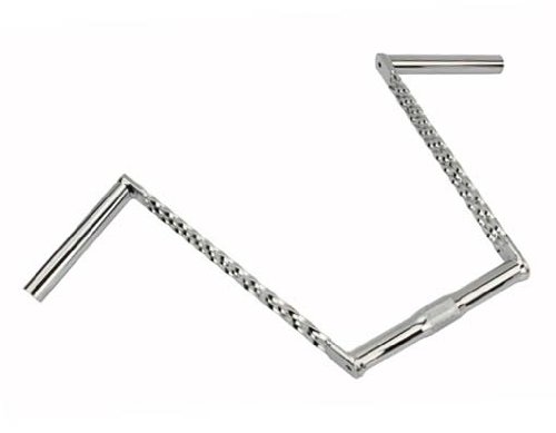 Guidon Vintage 12" Rise Triple Torsadé 25,4 Mm Avec Flèches En Chrome – Neuf, Style Lowrider