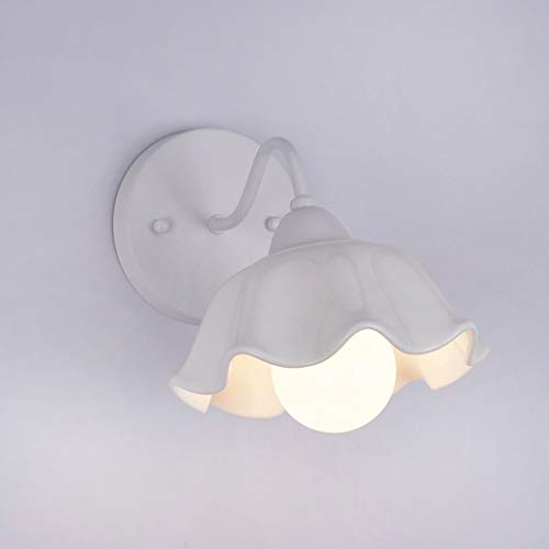 Aplique de pared de cerámica blanco Lámpara retro industrial Lotus 2