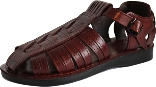 Holy Land Market Men/Women Biblical Jesus Leather Sandals/Slides From Jerusalem (Nathaniel Style I)