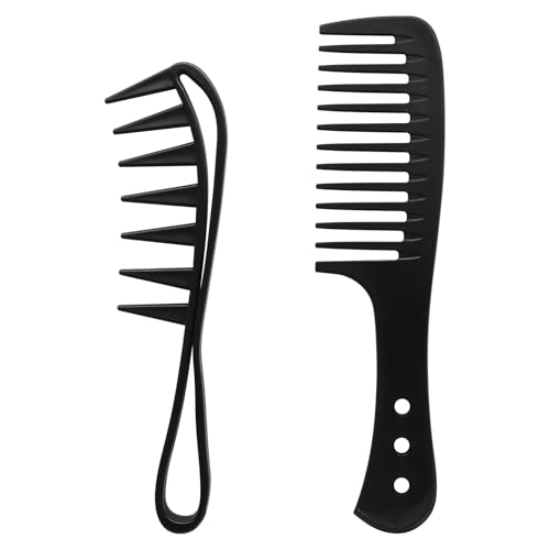 2 Peines Texturizados y de Dientes Anchos para Cabello Rizado miniatura 1