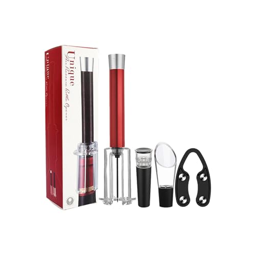 Ensemble décapsuleur de vin rouge - Accessoires de vin multifonctionnels - Kit tire-bouchon sous vide - Multifonctionnel et pratique - Accessoires pour vin
