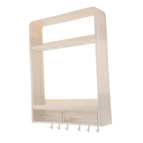 Garneck Organizador de Especias de Cocina Pared Estante de Almacenamiento de Condimentos Ganchos y Cajón de Espacio sin Necesidad de Taladro Soporte Multiusos para Utensilios y Frascos de