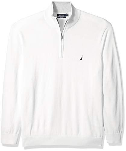 Nautica Men's Big Half-Zip Mock Neck Sweater, Marshmallow, 2XLT Tall