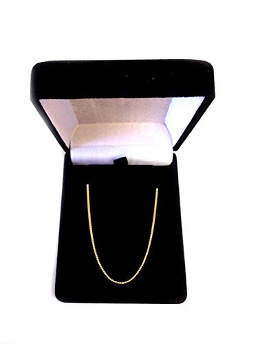 Jewelstop 10K Solid Rose Gold 0.45 Mm Dainty Thin Box Chain Necklace, Spring Ring Clasp - 18 Inches #TOP4