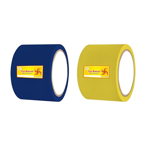 Image of Vastu Blue - Yellow Tape | Size - 3 Inch (72 mm) Approx | Length- 20 Meter (Approx) | Vastu Tape Remedy for Toilet | Vastu Tape for Main Door | Tape Remedy | Pack of 2