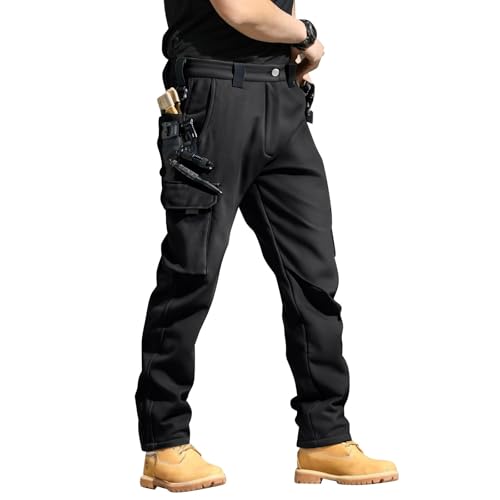 lcyhony Tactical Pants for Men Flexcamo Waterproof Fleece Ripstop Cargo Pants Big and Tall Outdoor Work Pants Multi Pockets