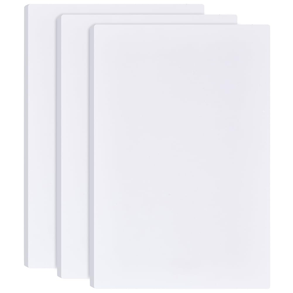 BENECREAT 3Pcs 12mm White Foam Boards, 30x20cm Rectangle PVC Foam Sheet Poster Board for Mounting, Crafts, Art, Display, Presentation and Projects