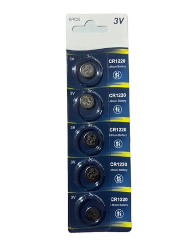 Sivitec 5pcs CR1220 Button Coin Cell Battery For Watch Car Remote Key DL1220 ECR1220 BR1220 3V Lithium Battery
