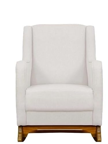 Poltrona/Cadeira de Amamentação Balanço e Puff- Suede OFF- Rosilú Decor