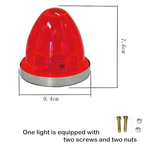Image of 4PCS Pink Watermelon Lights, Clear Lens LED Side Marker Turn Signal Lights, Watermelon-Shaped Side Marker Tail Top Cap Roof Lights for Trailer Truck Semi-Trailer Heavy-Duty Truck Bus Van