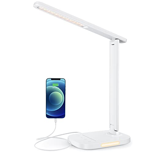 LED Desk Lamp, Eye-Caring Desk Light with Up &...