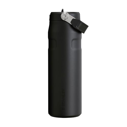 STANLEY Flip Straw 2.0 Botella Agua Acero Inoxidable Con Pajita 0.7L - 10 Horas Fría - 2 Días Helada - Acero Inoxidable - Sin BPA - Antifugas - Apta Para Lavavajillas - Black