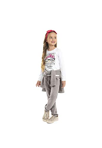 Blusa Manga Longa, Hello Kitty, Meninas, Branco, 8