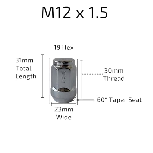 Tuercas M12 x 1,5 de aleación cromada RYBO para sustitución premium de tornillería 7