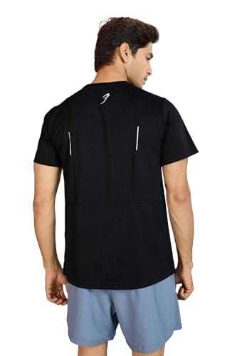Image of FUAARK Men Solid Slim Fit Polyester Gym & Running Wear Tshirt