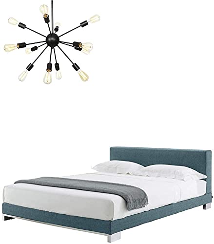 SPUTNIK LUSTARLIER, Vintage Modern Mildy Century hanglamp met E27 gloeilamp, kleur hanger van smeedijzer voor woonkamer… - Afbeelding 3