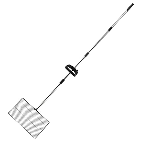 チキンプープスクープメタルシャベル快適なハンドルのための簡単なスクープのふるいスロットのほとんどの種類のごみペット用品調整可能なチキンシャベル