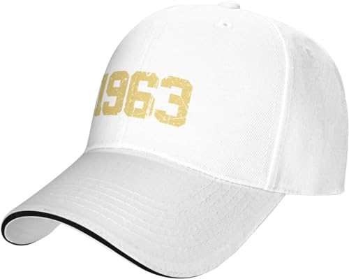 FJQWKLF Casquette de Baseball rétro 60 Ans, Vintage 1963, 60e Anniversaire, pour Hommes et Femmes, Chapeau de Papa, Chapeau de Soleil, Chapeau de Camionneur, Chapeau de Cowboy Noir