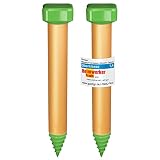 GARDIGO® Maulwurf Vertreiber Ameisenabwehr Deluxe mit Bohrhilfe - 2er Set I 400-500 Hz I ca. 1250m² I Maulwurfschreck mit Vibrationsmotor I Wühlmausvertreiber für den Garten I Batteriebetrieben