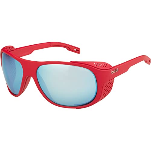 Bolle 12568 Graphite Red Frame Blue Lens Large Unisex Sunglasses