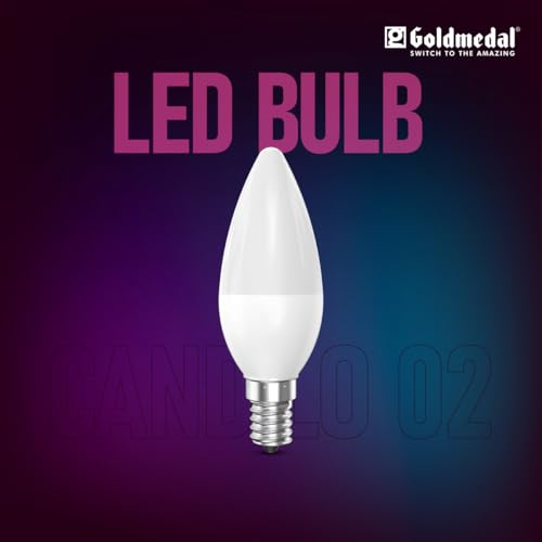 Image of Goldmedal Candylo 02 2.5W Candle Bulb Warm White(3000K) | Modern Design | Bulb Base E14 | For Chandeliers, Wall & Decorative Lights, Desk lamps, Floor lamps | 4Kv Surge Protection