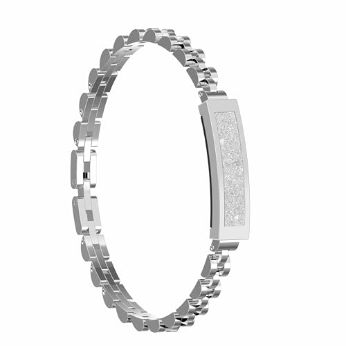 Smart Stylish Bracelet with Heart Rate,Blood Oxygen,Sleep Tracking,IP68 Waterproof,Magnetic Charging(Silver)