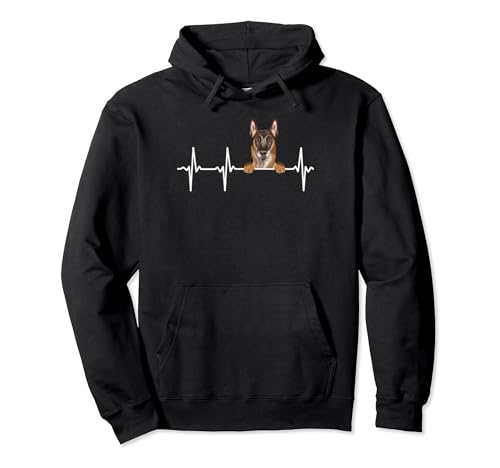 Funny Dog Heartbeat For Belgian Malinoi Lovers Pullover Hoodie, Black