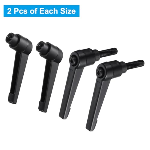 Image of uxcell 4pcs Clamping Lever Adjustable Handle Set Metric M6 x 20mm Male & M6 Female Thread Level Handles Hand Stud Knobs Quick Release Black for Lathe Machinery