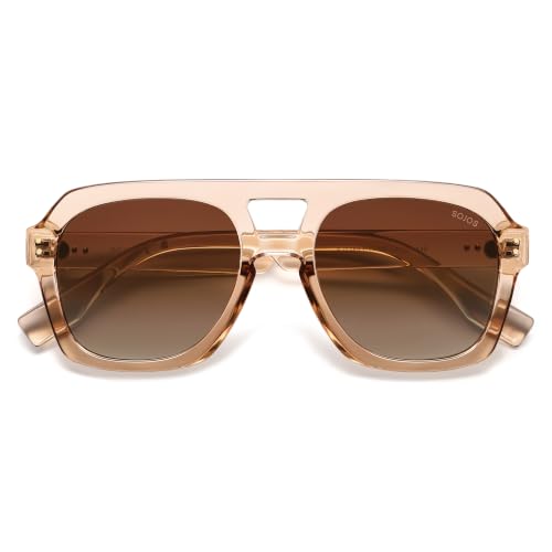 Image of SOJOS Retro Polarized Aviator Sunglasses Womens Mens SJ2385