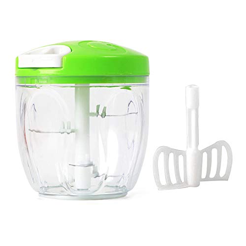 heDIANz,Manual Meat Grinder 900ml Food Vegetable Chopper Kitchen Mincer Mixer Blender - Green