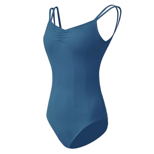 ROYAL SMEELA Women’s Camisole Dance Leotards with Adjustable Straps Ballet Costumes for Women Girl Girls Backless Ballet Dance Leotards Blue