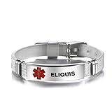 YQSLIN Medical Alert ID Bracelet for Women Men's Emergency First Aid Health Alert Laser Engraved ELI