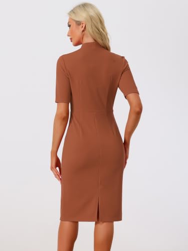 Image of Allegra K Work Dresses for Women's Short Sleeve Business Pencil Dress