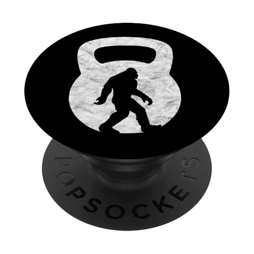Retro Bigfoot Silhouette Funny Kettlebell T-Shirt PopSockets Adhesive PopGrip