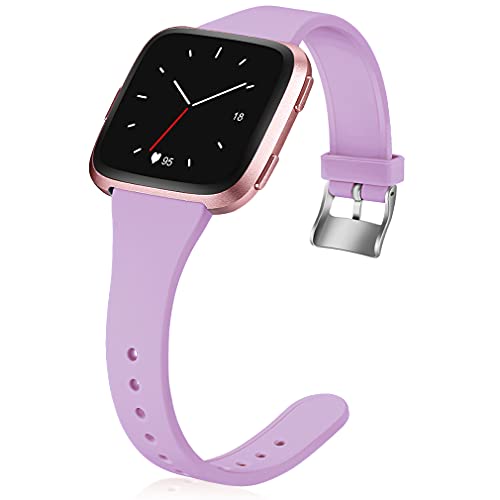 Hamile Bands Compatible for Fitbit Versa 2/Versa/Lite/Special Edition(SE), Slim Narrow Soft Silicone Band Accessories Replacement Wrist Strap Wristbands for Versa Smart Watch, Women Men Girls
