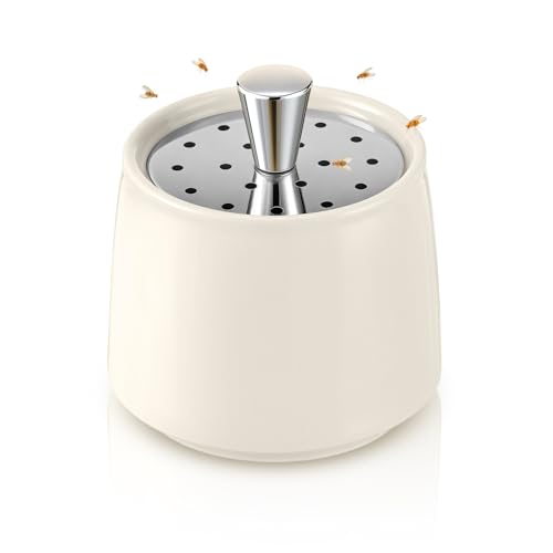 Mysora Ceramic Fruit Fly Trap for Indoors, Reusable Kitchen Fly