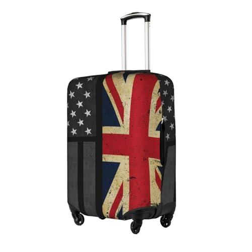 Travel Luggage Cover Vintage Britain British And America Flag Fashion Washable Baggage Suitcase Protector Fit For Luggage Small2