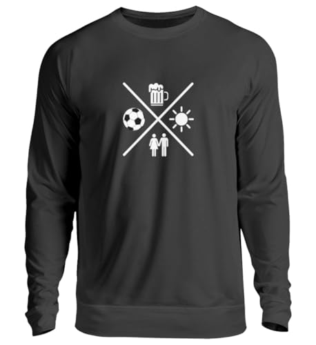 Pull Football Love Bière Soleil sweat haut de gamme noir profond coupe unisexe XL