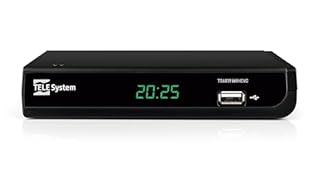 TELE System Decoder Digitale Terrestre HD TS6819 T2HEVC, DVB-T2 HEVC 10 Bit, HDR HLG, AUTOSCAN, LCN, Lettore Multimediale, EPG Guida TV, Telecomando Incluso, Ricevitore TV Digitale Terrestre