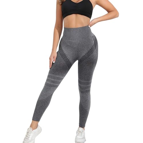 Leggings para mujer de cintura alta – Leggings para mujer, cintura elástica sin costuras Jegging Push Up Confort Jegging de deporte, pantalones delgados, transpirables, pantalones de yoga Stretch