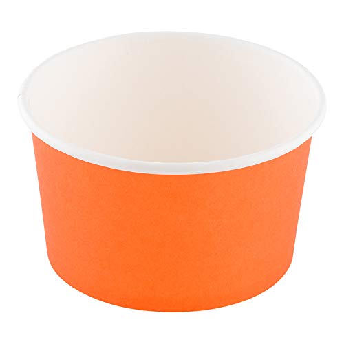 Image of Coppetta 12-Ounce Dessert Cups, 50 Disposable Ice Cream Cups - Lids Sold Separately, Sturdy, Orange Paper Frozen Yogurt Bowls, For Hot And Cold Foods, Perfect For Gelato Or Mousse - Restaurantware