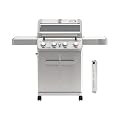 Monument Grills 4 Burner Propane Gas Grill, Stainless Steel Outdoor Patio Barbecue Grill with Smoker Box, with Broil Zone Fast Heating, Knob Control, and Easy Cleanup, M410MBZ